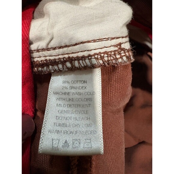 EMS Men's Workwear Stretch Pants Reinforced Knee Red Maroon Distressed 36 x 32 - Picture 8 of 9